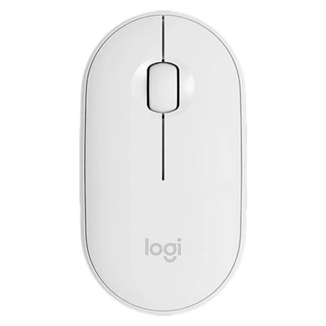 Pebble M350 Modern, Slim, and Silent Wireless and Bluetooth Mouse Off-White