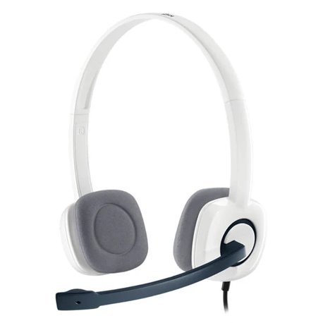 Logitech H150 Wired Stereo Headset with Noise-Cancelling Mic (981-000453) White