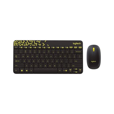 Logitech MK240 Wireless Keyboard and Mouse Combo (920-008202) - Black/Chartreuse Yellow
