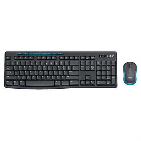 Logitech MK275 Wireless Keyboard & Mouse Combo (920-008460) - Black / Blue