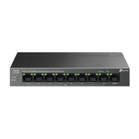 TP Link TL-LS109P 9-Port 10/100Mbps Desktop Switch with 8-Port PoE+