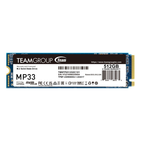Team Group MP33 512GB PCIe NVMe M.2 SSD